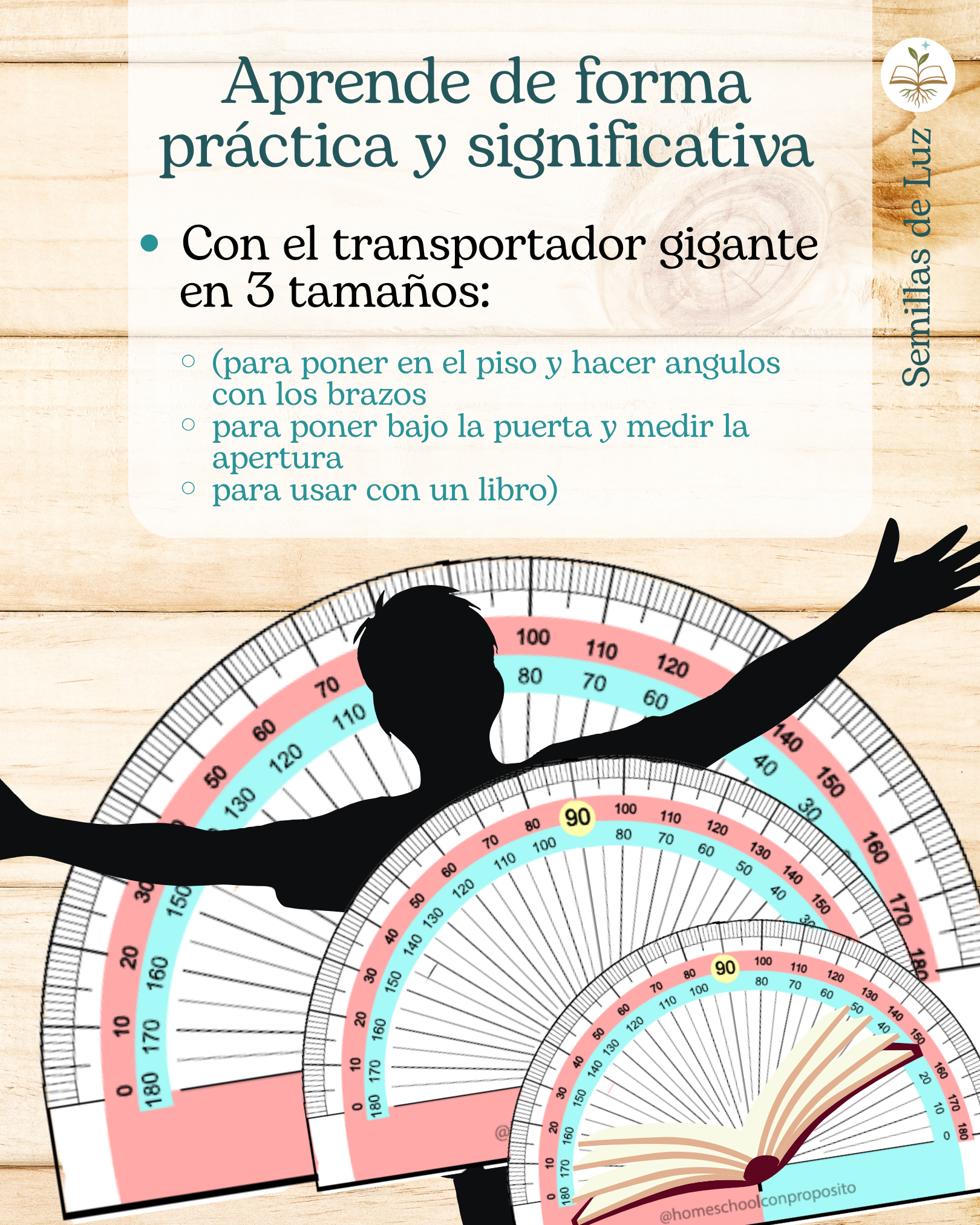 Transportadores de gran formato para aprender de forma práctica